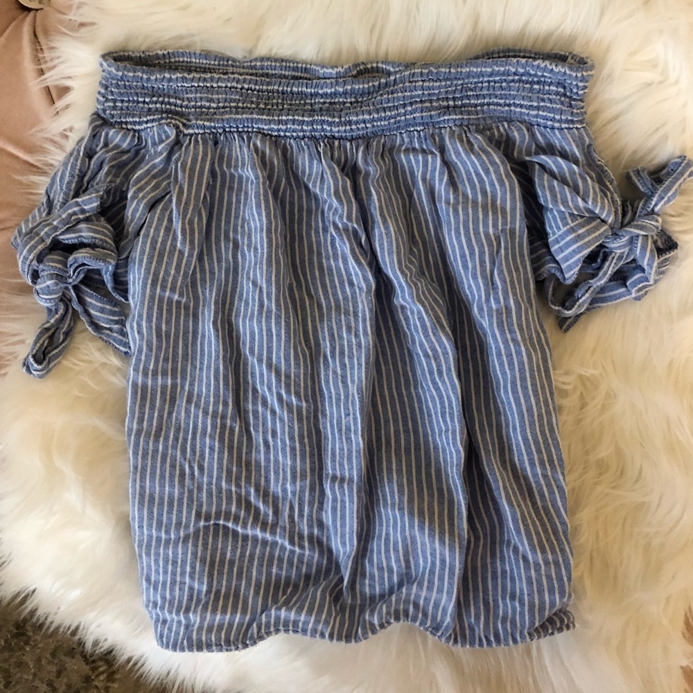 Stripe off the shoulder top